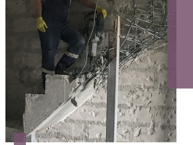 Демонтаж металлических и бетонных лестниц в Муравленке