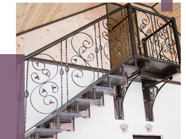 Кованые лестницы в Муравленке от 83507 руб. под ключ