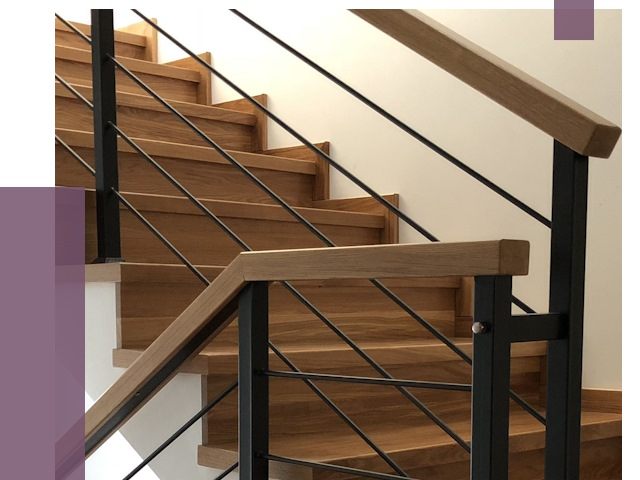 Обшивка металлической лестницы деревом в Муравленке от 4550 руб.