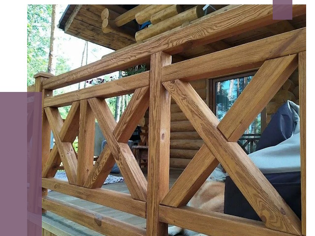 Деревянные перила под ключ в Муравленке от 8030 руб. 