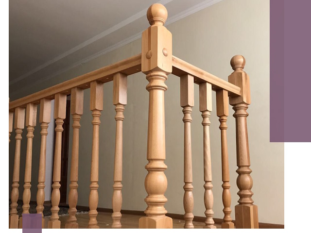 Деревянные перила на заказ в Муравленке: монтаж и изготовление