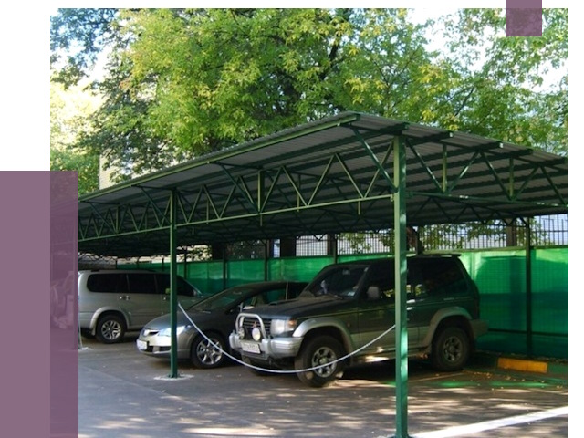 Навесы для парковки в Муравленке от 84042 руб. заказать | ПРОЛЁТ-Мрв