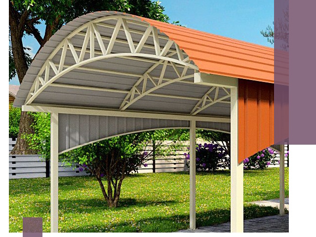 Навесы из профнастила под ключ в Муравленке — установка и монтаж