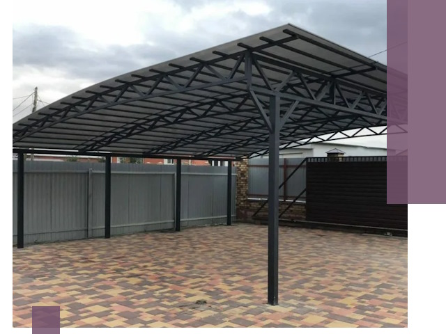 Металлические навесы под ключ в Муравленке — изготовление и монтаж