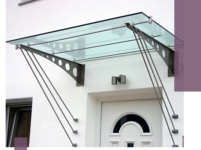 Козырьки над входом под ключ в Муравленке — изготовление и монтаж