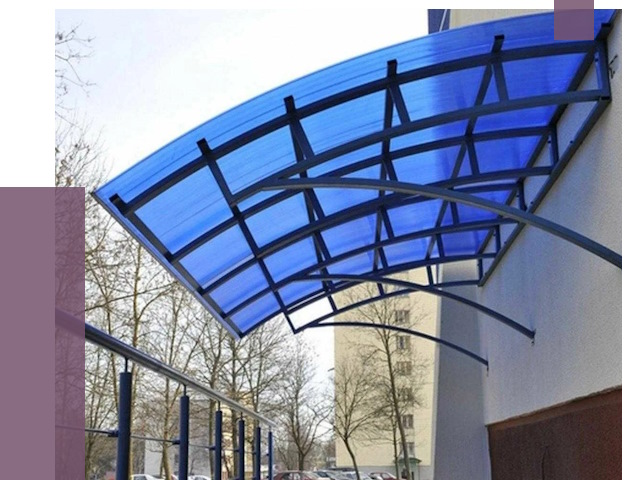 Козырьки из поликарбоната в Муравленке от 4497 руб. под ключ | ПРОЛЁТ-Мрв