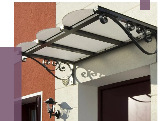 Односкатные козырьки в Муравленке от 8779 руб.  | ПРОЛЁТ-Мрв