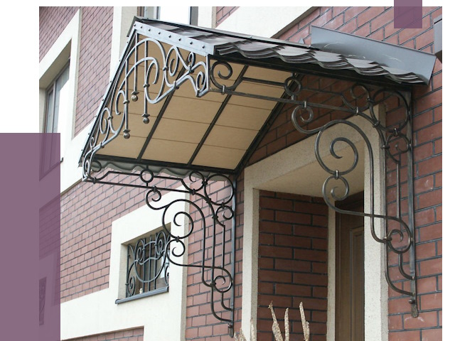 Двускатные козырьки в Муравленке под ключ от 13383 руб.