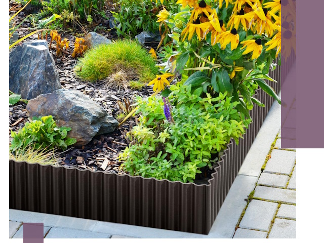 Металлические бордюры для клумб в Муравленке — производство и монтаж